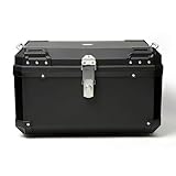 Rockykey リアトランク 68L リアボックス トップケース 大容量 防水 防犯対策 高強度ポリプロピレン レストバック付き 取付ベース付属 バイクボックス BLACK