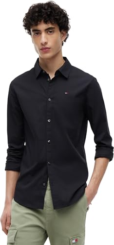 Tommy Jeans Chemise Homme TJM Original Manches Longues, Noir (Tommy Black), M