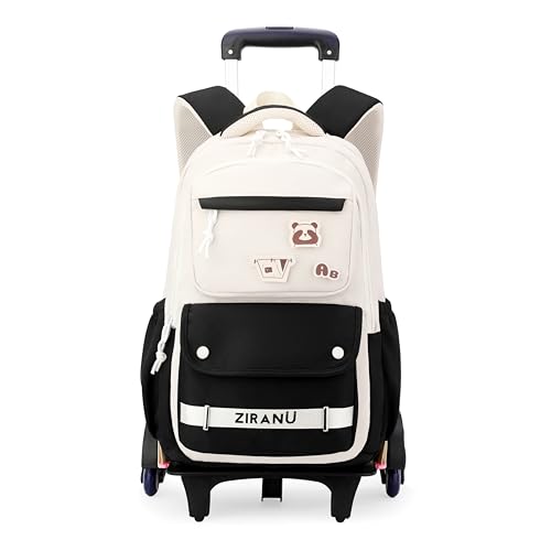 EKUIZAI Trolley Backpack for Girls Middle Kids School Bags with Wheels Rolling School Bags for Teen Girls