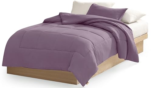 UGG Leonora Comforter Set with 1 Pillow Sham Lightweight Down Alternative Blanket All Season Washable and Hypoallergenic Bedding for College Apartment or Dorm Essentials, Twin/Twin XL, Purple Shadow