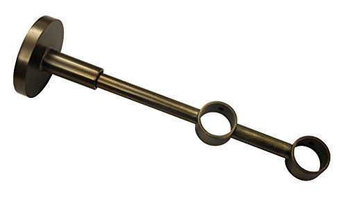 Gardinia Support de Tringle à Rideau Double avec Plaque de Fixation en métal, pour 2 tringles, Support fermé, Matériel de Fixation Inclus, Série Chicago, Diamètre: 20 mm, Couleur: Bronze