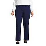 Lands' End Womens Starfish Straight Pants Deep Sea Navy Regular Large