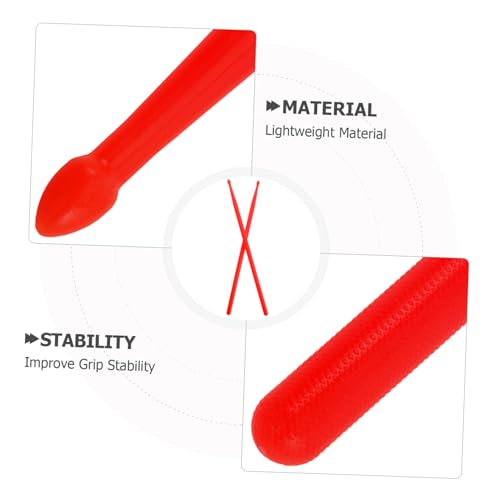 Baquetas de plástico antideslizantes para batería rojo miniatura 3