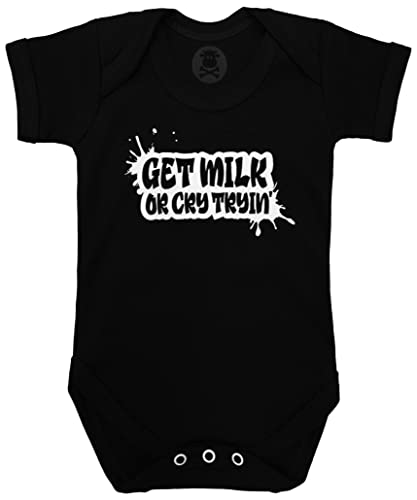Baby Moo's Funny Get Milk or Cry Tryin' Baby Grow | Boys or Girls | 50cent Inspired Hip Hop Rap Baby Vest/Bodysuit - Unique New Baby or Parents Gift UK (0-3 months) Baby Moo's Funny Get Milk or Cry Tryin' Baby Grow | Boys or Girls | 50cent Inspired Hip Hop Rap Baby Vest/Bodysuit - Unique New Baby or Parents Gift UK (0-3 months)