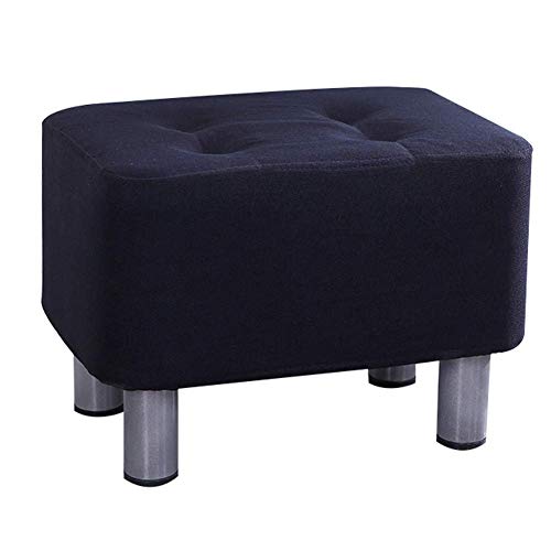 Tabouret simple, tabouret de canapé petit repose-pieds poufs rembourrés repose-pieds repose-pieds tabourets de chaussures décor en bois massif balcon salon, 10 couleurs/noir/40 * (noir 40*28*28CM) h