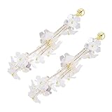 CLISPEED Pendientes de Cristal en Forma de Flor para Mujer, Ligeros y Cómodos, Elegantes y Delicados, Ideales para Boda o Cumpleaños, 1 Par