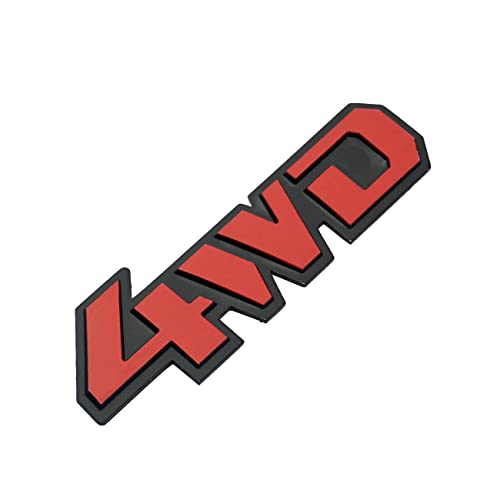 Image of 1x 4WD Badge Nameplate 3D Metal Fender Trunk Hood Door Sticker Fit for 4x4 Off Road AWD Car (Red Black)