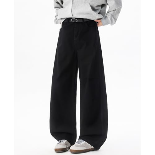 Barrel Jeans Men High Waist Baggy Skater Denim Pants Streetwear Barrel Leg Bottoms Loose Fit Relaxed Wide Leg Casual2