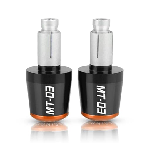 XIAOYANparts Für Yamaha MT-03 MT03 MT 03 2014-2020 Motorrad 22 MM Lenker Griffe Griff Bar Ends Kappen Stecker(Farbe:Black and Orange)