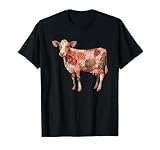 Colcha Vintage con diseño de Vaca y Patchwork rústico Camiseta