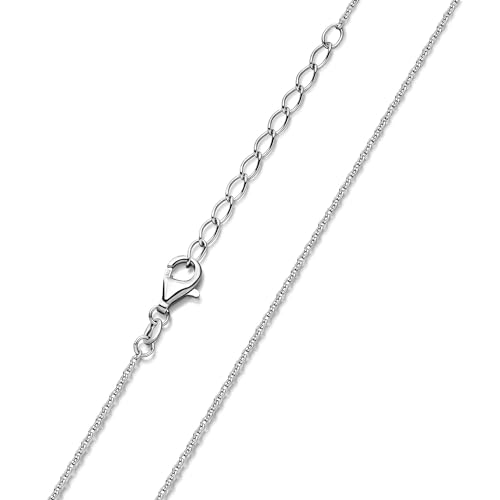Materia Kinder Kette Mädchen Silber 925 - Ankerkette 1,2mm rhodiniert 36-40cm verstellbar K109