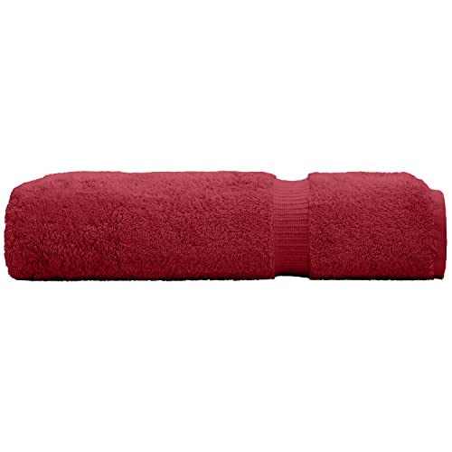 Image of Luxury Hotel & Spa Quality, Quick Dry 100% Turkish Cotton 700 GSM, Eco Friendly Towel, for Bathroom Oversize Dobby Border Bath Towels 35 X 70 (Bath Sheet Single Towel Set of 1, Cranberry)
