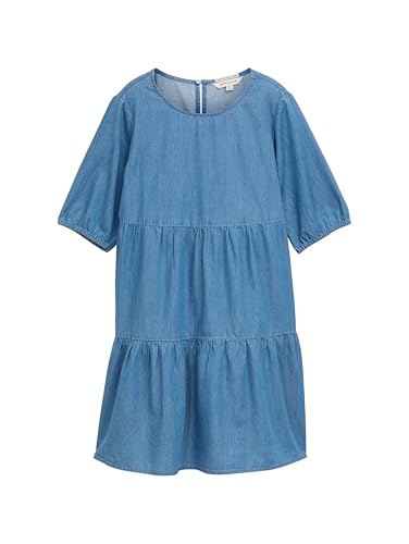 TOM TAILOR Kinder RIPP T-Shirt mit Carmen-Ausschnitt, Minty Blue,...