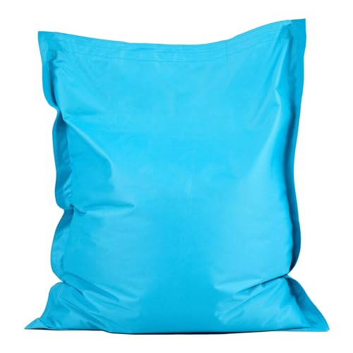 Bean Bag Bazaar Kids Bean Bag, Aqua Blue, Water Resistant Fabric, Floor Cushion, Beanbag for Indoor and Outdoor Use with Filling Included, 125cm x 100cm, Gaming, Bedroom, Playroom, Garden