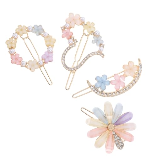 LOORGVEL 4個点 花?デザイン ヘアピン 髪留めクリップ レディース用 装飾的