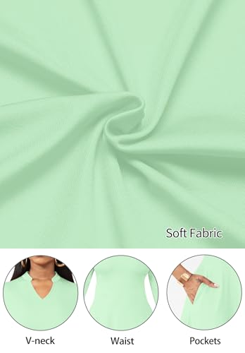 Image of Nmoder Casual Dresses for Women Semi Formal Fit and Flare 3 /4 Sleeve A-line Church Work Dress with Pockets