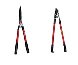 TABOR TOOLS GG11A Bypass Lopper with Compound Action and B620A Hedge Shears with Wavy Blade for Trimming Borders