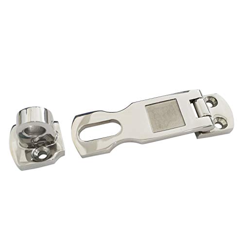Two Pieces Of Marine Grade 316 Stainless Steel Heavy Duty Door Hasps With Turning Padlock Eye Mount #TOP3