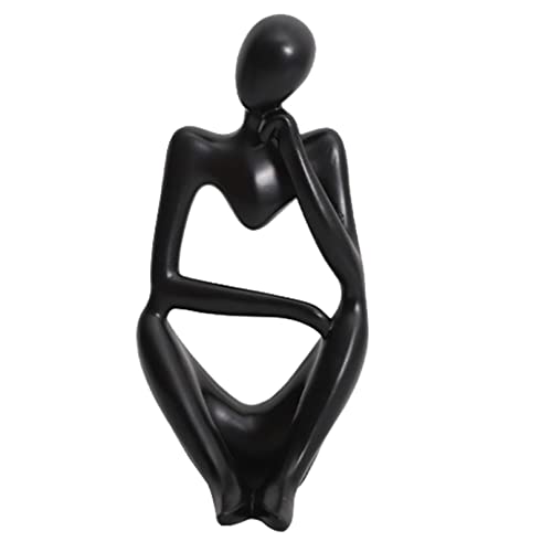 Estatua De Resina Estilo Pensador De 24cm, Escultura Abstracta, Figuras Coleccionables Modernas, Decoración Del Hogar, Adornos De Oficina Para Mesa De Café, Escritorio, Estudio ( Color : Black-left ) Cover