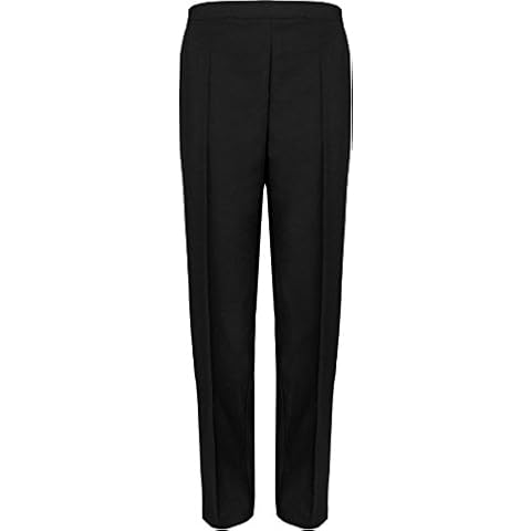 Ladies Elasticated Pocket Trousers Womens Pants Black 16 25" Cover