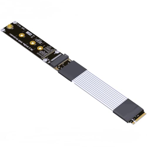 ADT-Link Pcie 4.0 x4 M.2 NVMe M-Key SSD Falt Extension Riser Cable with Metal Shield 22110/2280 (5cm, K44SF)