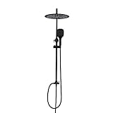 Photo Gallery görbach colonna doccia nero opaco in acciaio inox set doccia a pioggia con soffione e doccetta (d25cm) Photo Gallery görbach colonna doccia nero opaco in acciaio inox set doccia a pioggia con soffione e doccetta (d25cm)