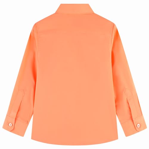 DILBYKE Boys’ Long Sleeve Dress Shirt Solid Button Down Cotton Shirts Uniform Woven Button Up Shirt2