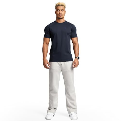 Image of Casual Short Sleeve Crew Neck Classic Wicking Breathable Fitness Muscle Athletic T Shirts Mens