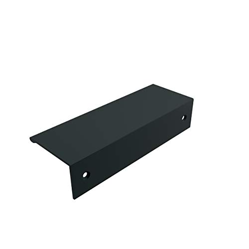 Image of Amerock Edge Pull 3-3 /4 in (96 mm) Center-to-Center Flat Black Cabinet Pull