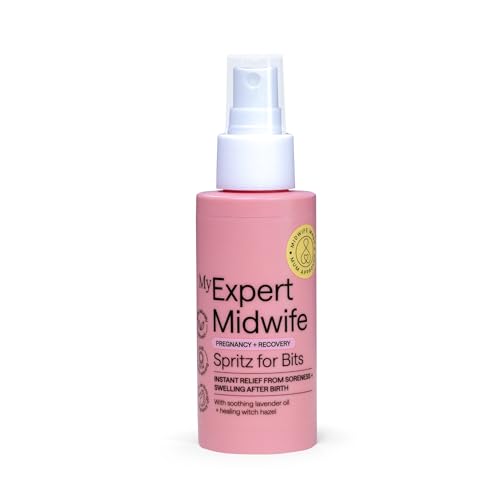 My Expert Midwife Spritz for Bits, 100ml Pregnancy & Postpartum Relief Spray to Ease Perineal Discomfort, Hospital Bag Maternity Essential, Natural Formula for Soothing Care Before & After Birth