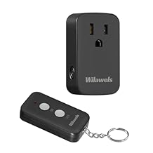 Remote Control Outlet Plug Wireless On Off Power Switch, Black Remote Light Switch Wireless for Lamp, Light, Fan, Programmable, Portable, 100ft RF Range, FCC Certified, Battery Included H02RC1106
