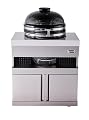 Mont Alpi MAKM-18 Heavy Duty Stainless Steel Universal Kamado Charcoal Smoker Grill Module + Storage Cabinets & Granite Countertops - for 18" Big Green Egg, Kamado Joe Classic, Akorn, Pit Boss Models