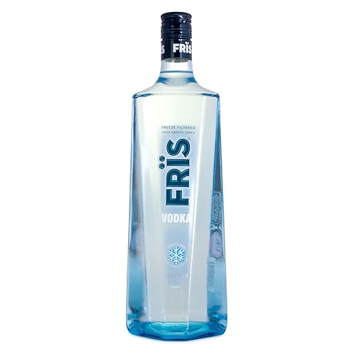 FRÏS Vodka 1L 37.5% ABV Scandinavian Vodka Four Times Distilled Purified Through a Freeze Filtered Process at -15C Ideal over ice with your favourite mixer in Frozen Cocktails and Martini