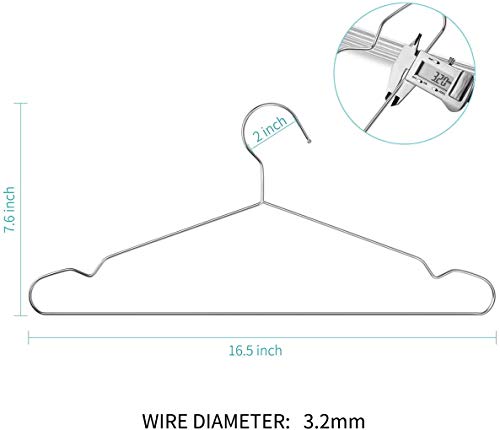 Wire Hangers 50 Pack Coat Hangers Strong Heavy Duty Metal Hangers 16.5 Inch Ultra Thin Space Saving Clothes Hangers By Timmy #TOP2