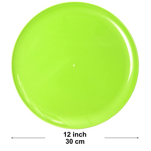 Youngever 9 Pack 30CM Plastic Plates, Re-usable Large Plates, Dinner Plates, Set of 9 (Rainbow Colors), Multicolor, 12 Inch - Image 2