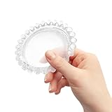 SHINEOFI Plato de Cristal Transparente Diseño de Borde de Perlas Mini Plato Decorativo para Frutas y Aperitivos Vajilla Hogar para Cocina y Almacenamiento