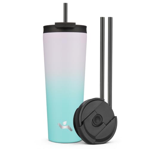 Image of Konokyo 26 oz Insulated Tumbler Water Bottle with Straw Lid, Lavender Green
