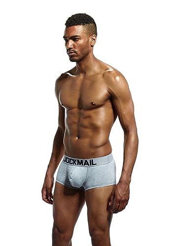 JOCKMAIL Men's Cotton Solid Color Boxer Briefs Sexy U-Convex Underwear GAY Men Boxers Short2
