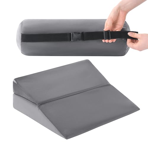 ROYALAY Travel Wedge Pillow for Sleeping, Adjustable Portable Wedge Pillow for Travel, Leg Elevation...