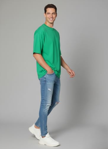 Image of Besick Oversized Plain Cotton Drop Shoulder Baggy fit Tshirt for Men