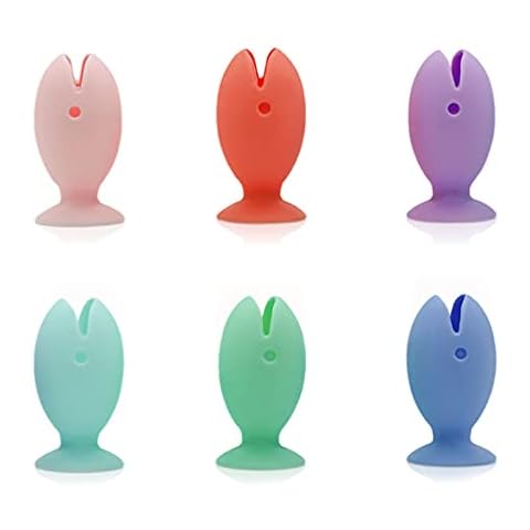 6pcs Silicone Cartoon Fish Toothbrush Holder Cover