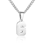 Number Necklace for Men Silver...