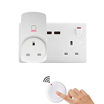 Food Waste Disposer Switch-Remote control-No Drilling on Sink Top-No Wiring-Stick On Sink Top/Counter Top-Compatible with any Garbage Disposal Unit Under 3/4 HP (UK- Plug)