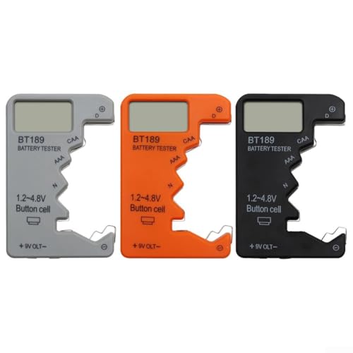 BT189 - Comprobador de batería LCD digital, ultrapequeño, color naranja