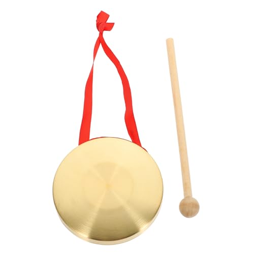 Milisten Mini Gong Drum Hand Gong Instrument for Chinese Culture Made of Superior Wood for Business Opening Basketball Game More Random Style