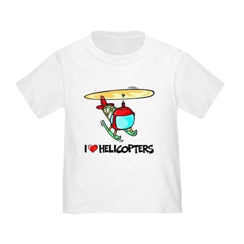 CafePress I Love Helicopter Toddler T Shirt Toddler Graphic Tee, 100% Cotton White