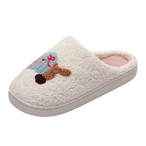 Hausschuhe Damen Plüsch Winter, Warme NiedlicheTier Dackel Pantoffeln Lustige Weihnachten Slipper Hauspantoffeln Frauen Bequeme Slippers Unisex Pantoffeln FüR Das Schlafzimmer