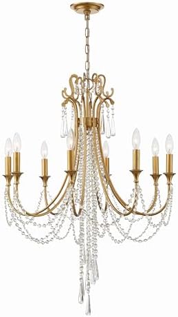 Crystorama Arcadia 8 Light Antique Gold Chandelier