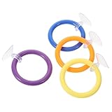 HIAKDOFT Anillos de Entrenamiento para Peces Betta con Ventosas Juego de 4 Aros Flotantes de Plástico para Enriquecimiento Acuático Accesorios Interactivos para Peceras Pequeñas Colores