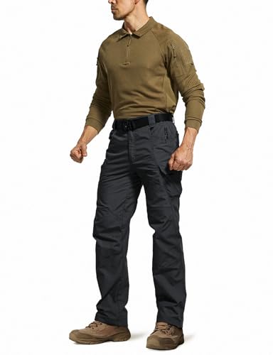 XKTTAC Men's Ripstop Tactical Cargo Pants, Water Resistant Lightweight Military Work Hiking Pants with 14 Pockets2
